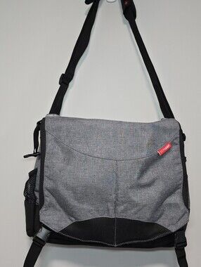Skip Hop Gray and Black Baby Diaper Messenger Bag ideal for Dads